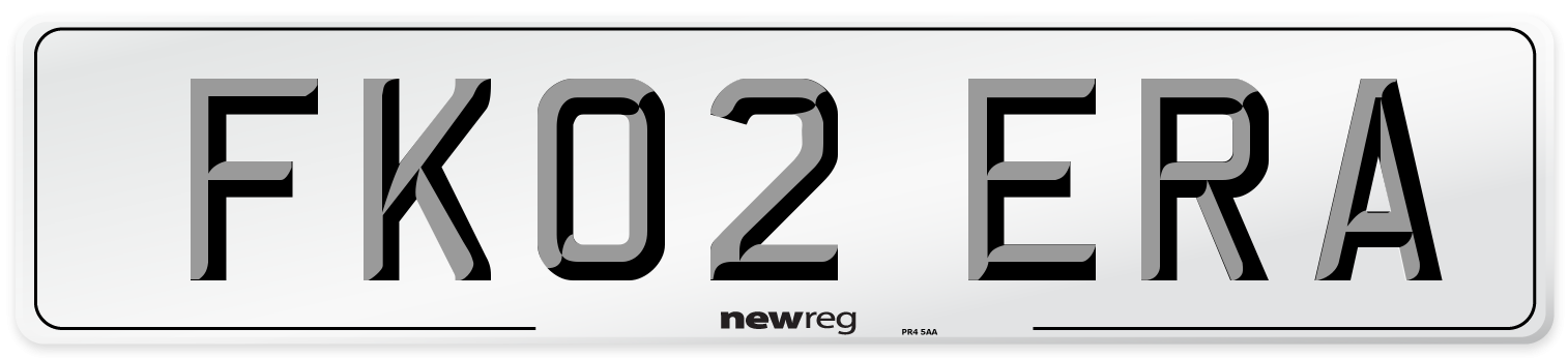 FK02 ERA Number Plate from New Reg